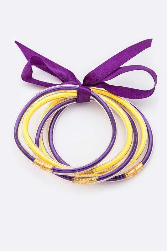 Team Color Glitter Bracelet Set