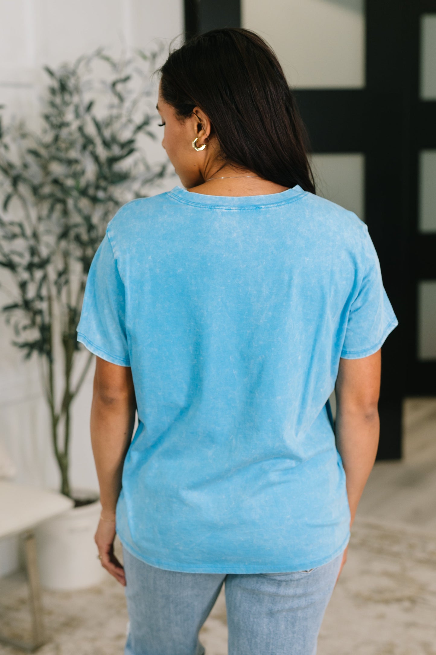 Jules Mineral Wash Tee in Deep Sky