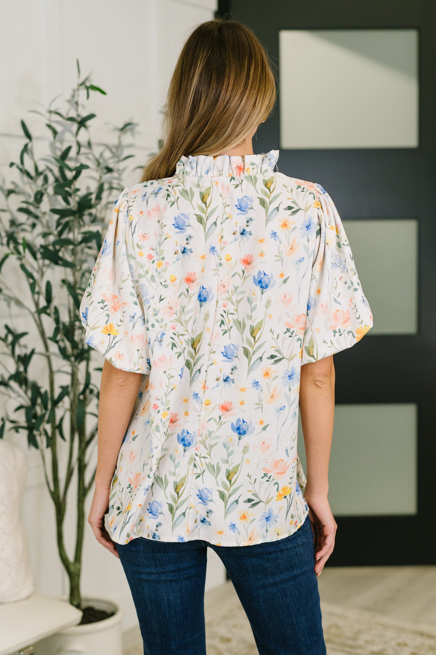 Suzanne Notch Neck Floral Blouse