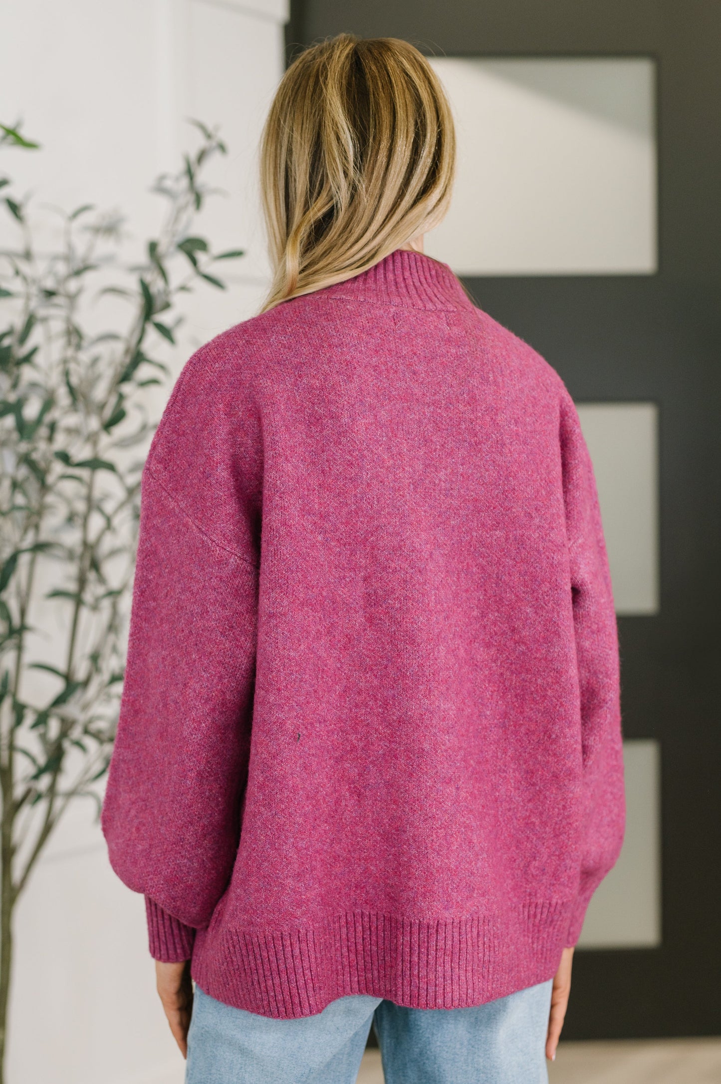 Tamara High Neck Pullover in Light Plum