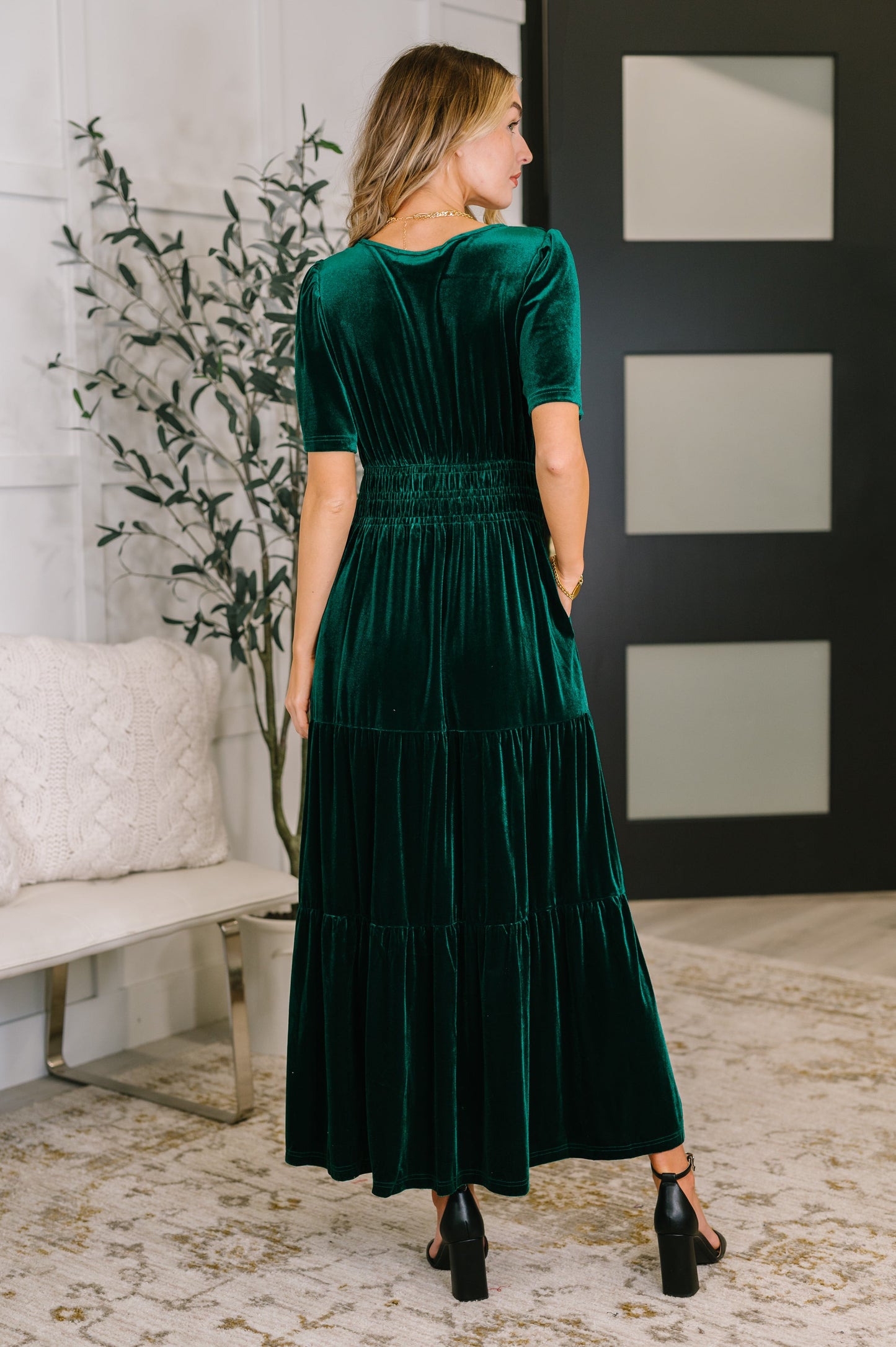 Amara Velvet Tiered Dress