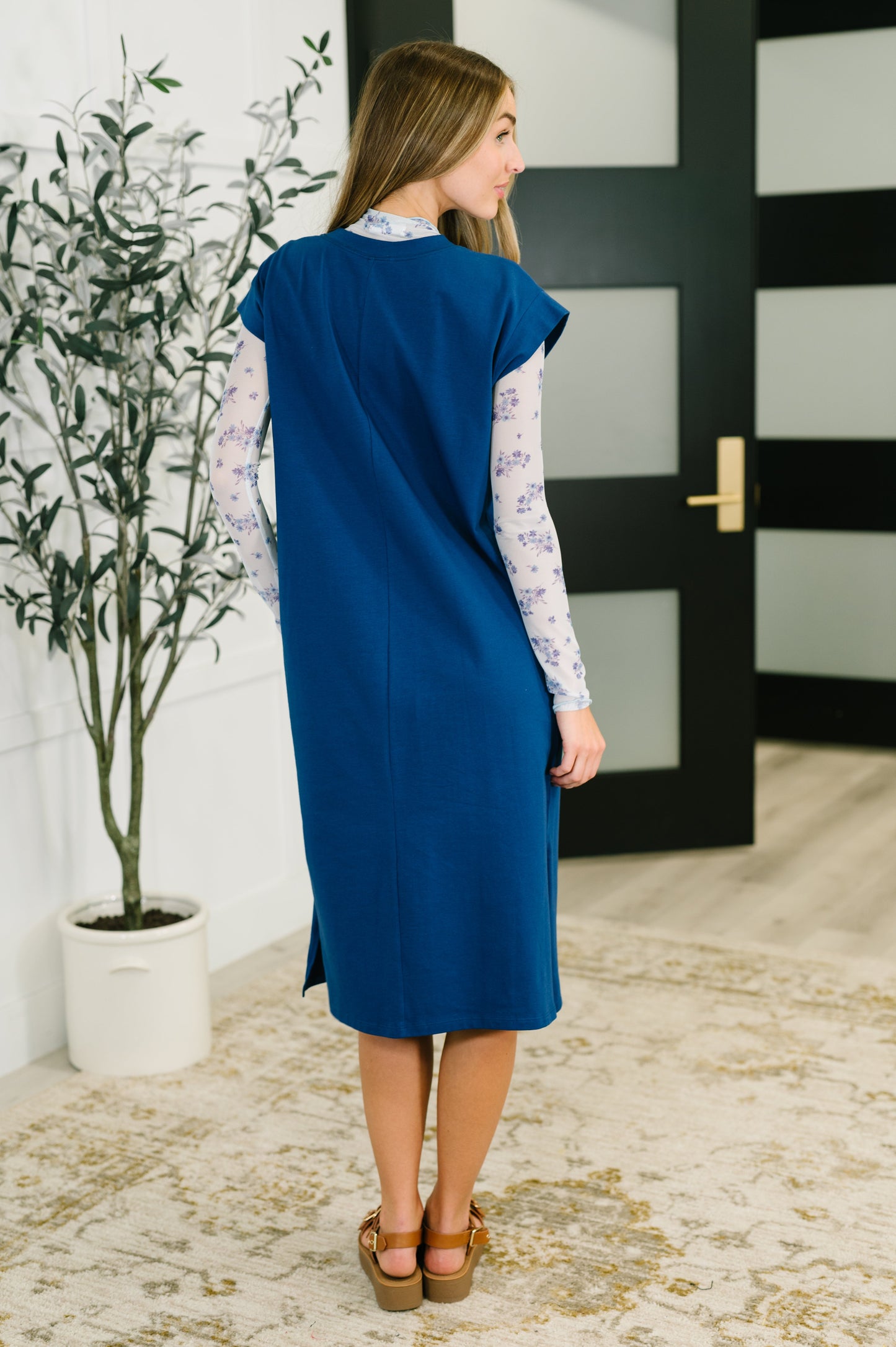 Jamie Casual Dress in Light Navy