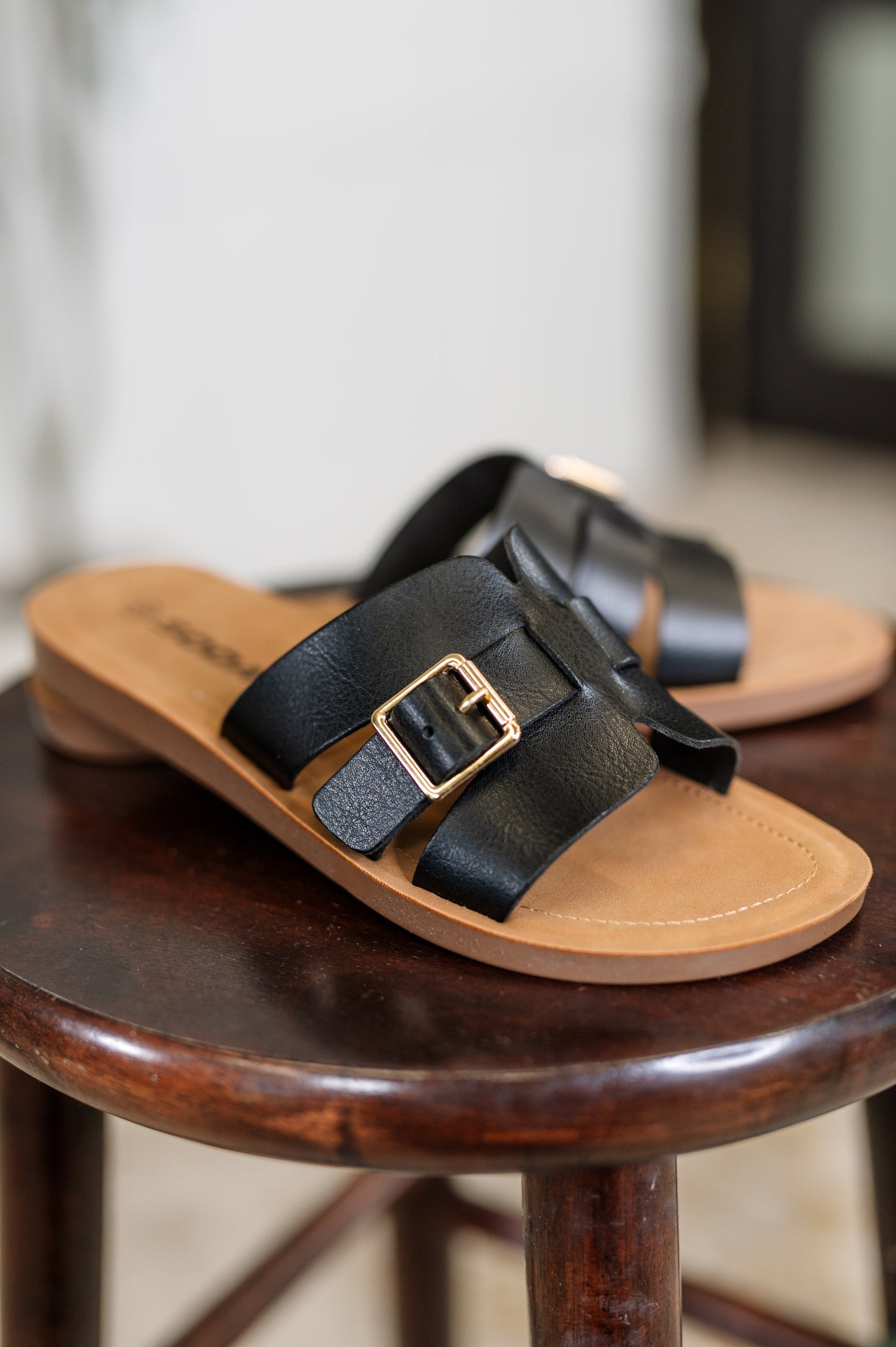 Sula Black Slip on Sandals