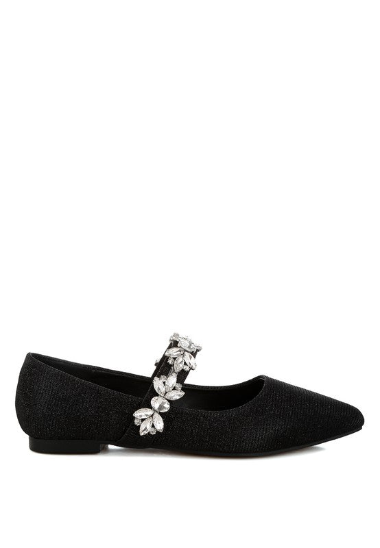 Diamante Brooch Glitter Ballerinas