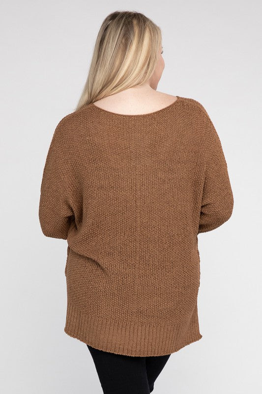 Arlet Crew Neck Knit Sweater Plus