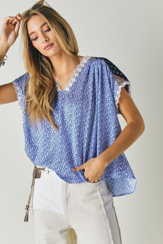 Rue Lace V-Neck Top