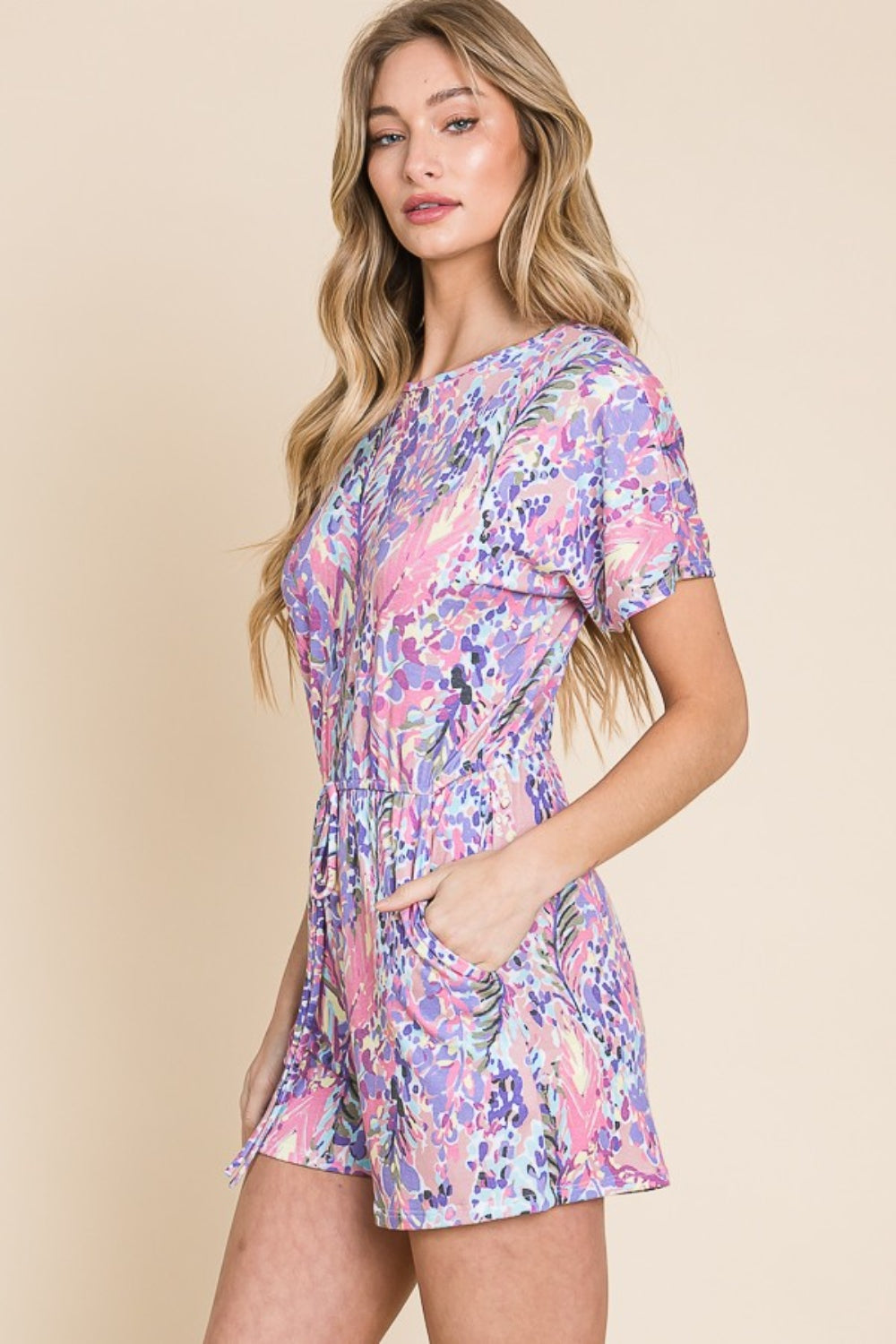 Libby Short Sleeve Romper with Pockets