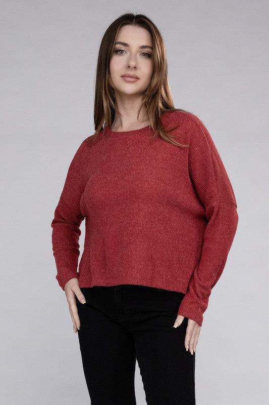 Embry Ribbed Dolman Long Sleeve Sweater