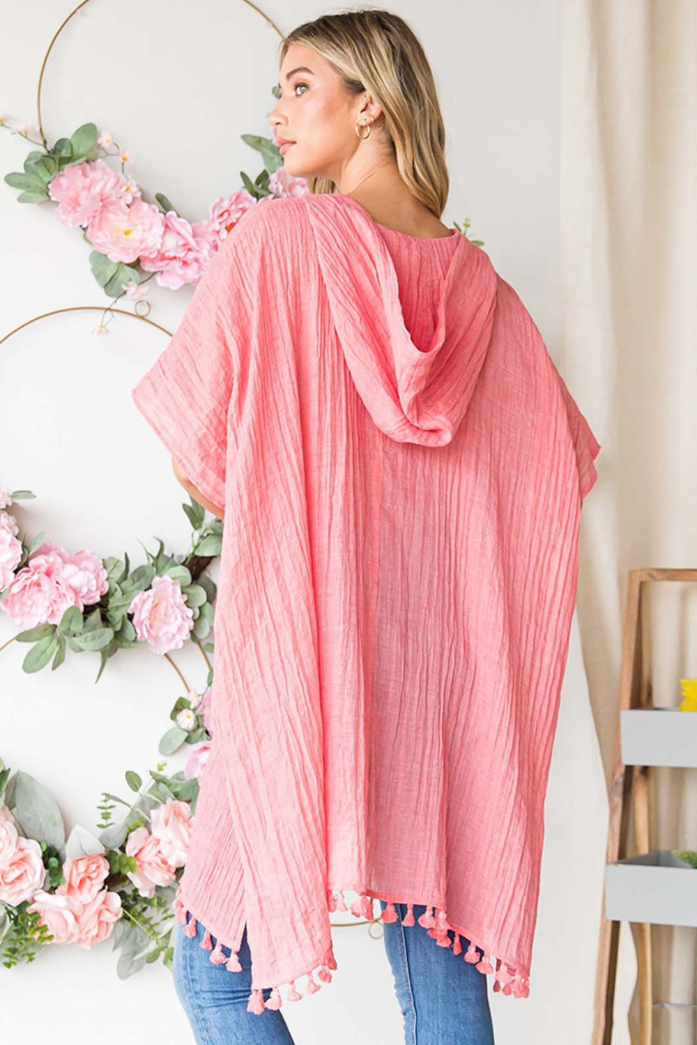 Cabo Tassel Hem Hooded Cover Up