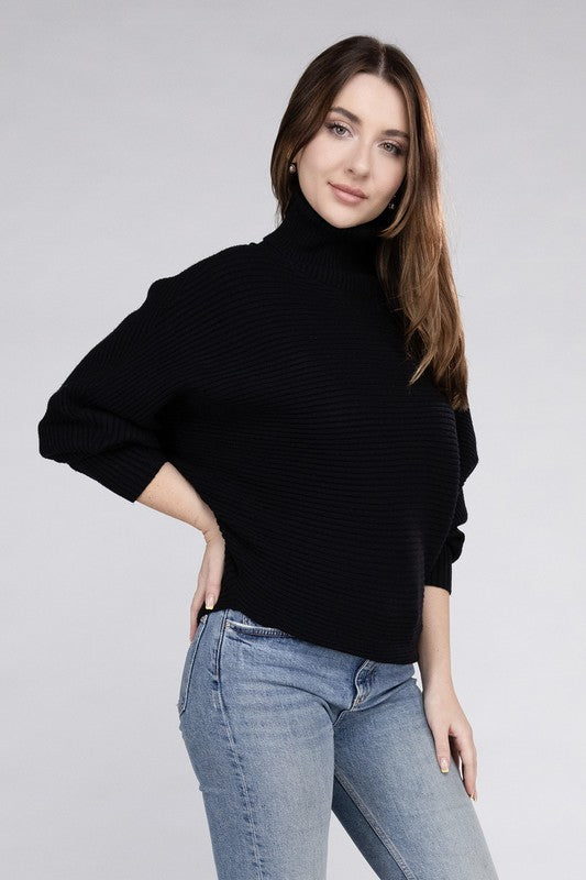 Cristiana Dolman Sleeve Turtleneck Sweater