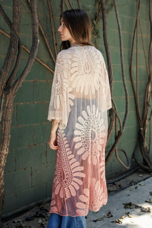 Angelina Ombre Bohemian Lace Kimono