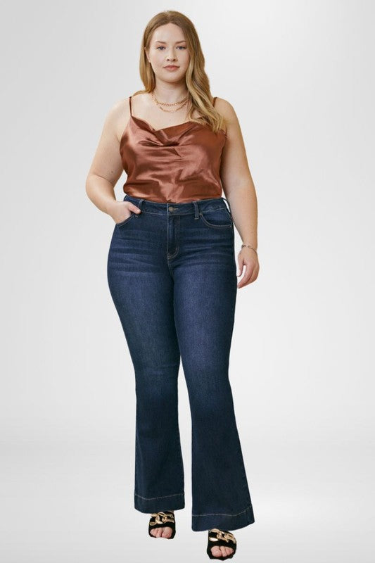 High Rise Flare Jeans Plus