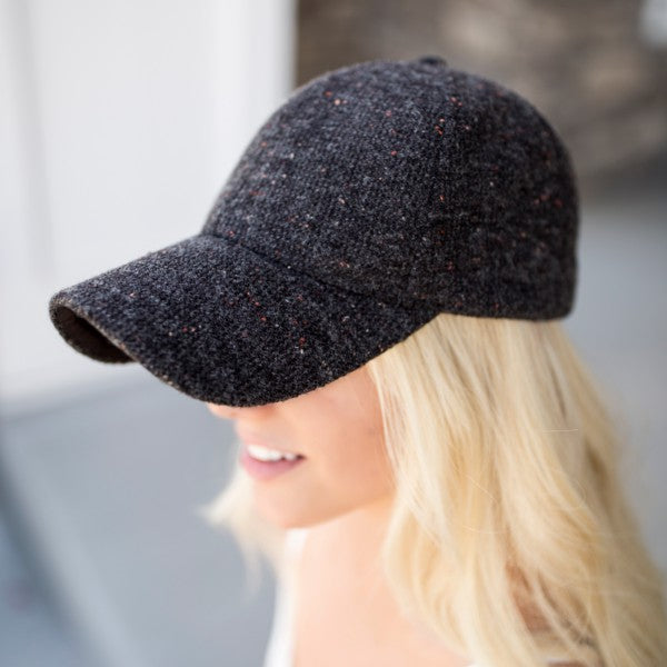 Breezy Tweed Ball Cap Fall Fashion Autumn Hat