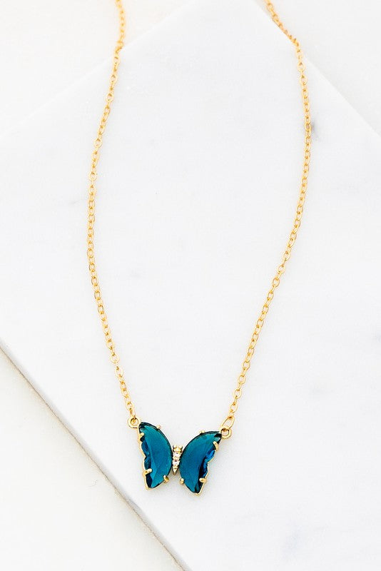 Annalise Gem Stone Butterfly Pendant