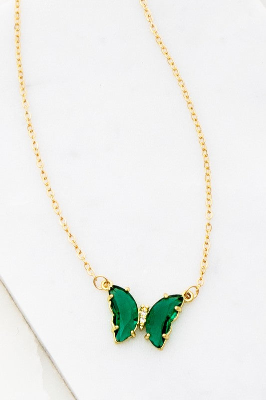 Annalise Gem Stone Butterfly Pendant