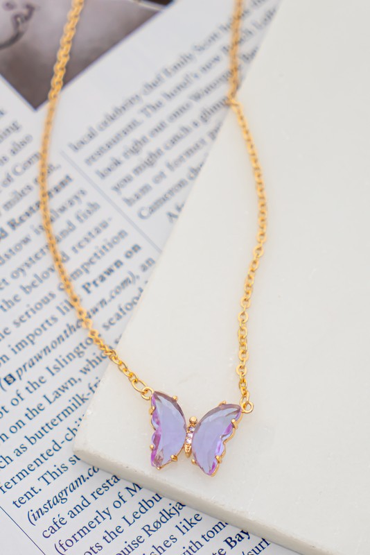 Annalise Gem Stone Butterfly Pendant