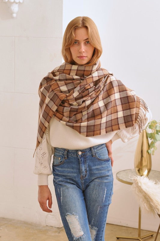 Checkered Pattern Scarf