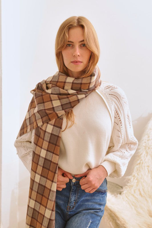 Checkered Pattern Scarf