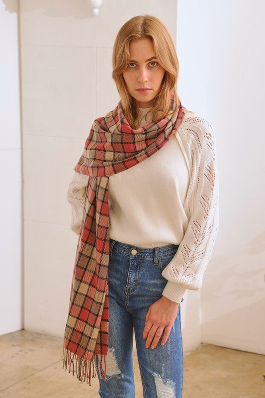 Checkered Pattern Scarf