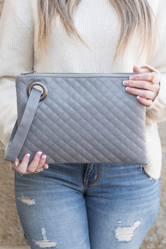 Brittany Quilted Wristlet Clutch