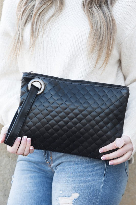 Brittany Quilted Wristlet Clutch