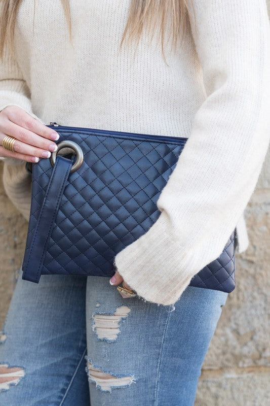 Brittany Quilted Wristlet Clutch