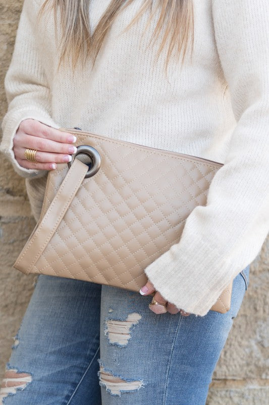 Brittany Quilted Wristlet Clutch