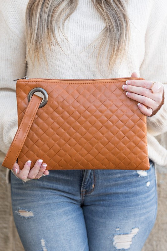 Brittany Quilted Wristlet Clutch