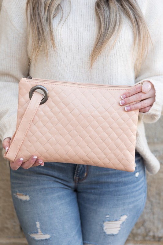 Brittany Quilted Wristlet Clutch