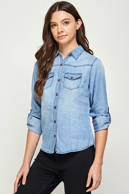 Rena Tencel Denim Top