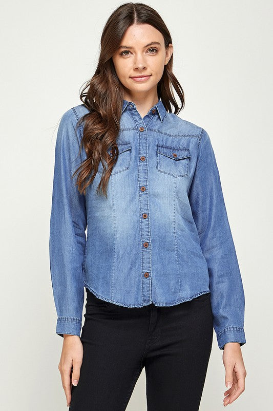 Rena Tencel Denim Top