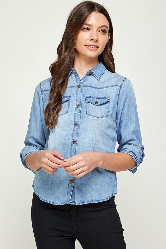 Rena Tencel Denim Top