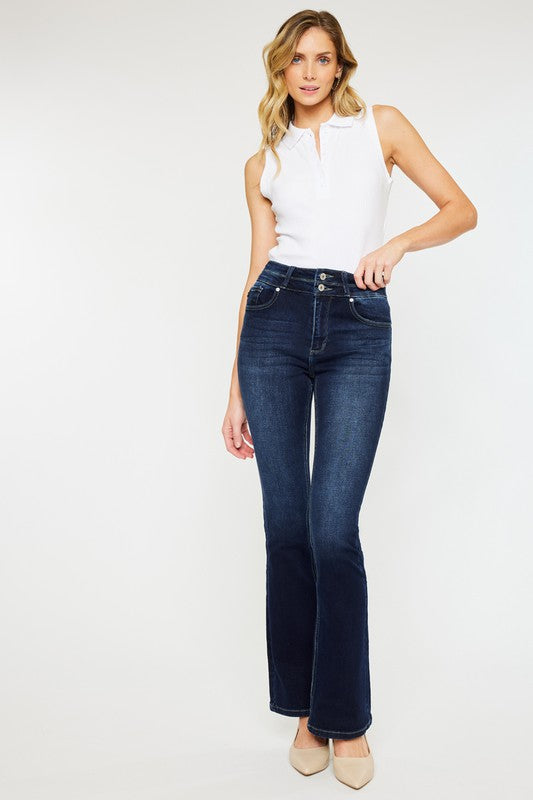 High Rise Wide Waistband Skinny Bootcut Jeans