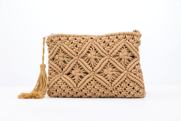 Willow Macrame Tassel Clutch