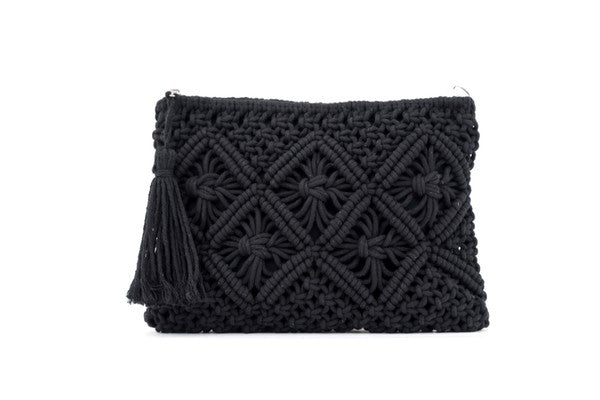 Willow Macrame Tassel Clutch