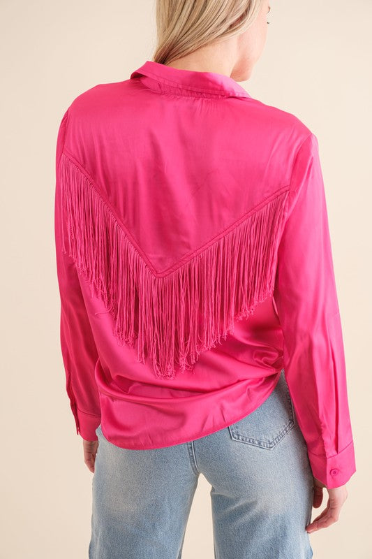 Dolly Jean Satin Shirt Blouse