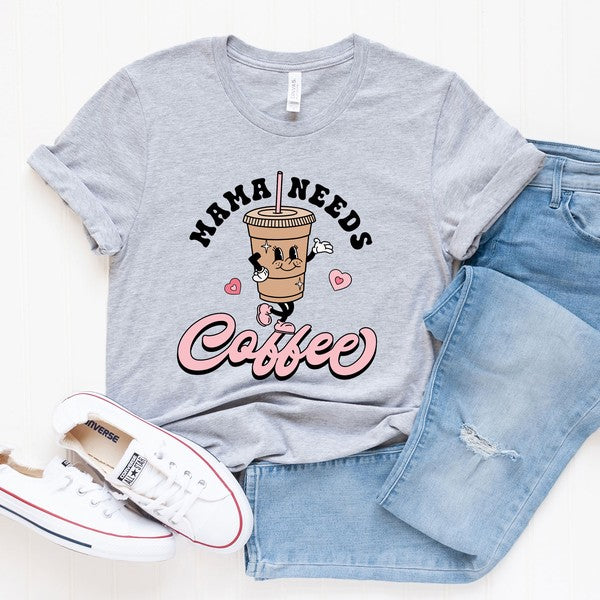 Retro Mama Needs Coffee Graphic Tee