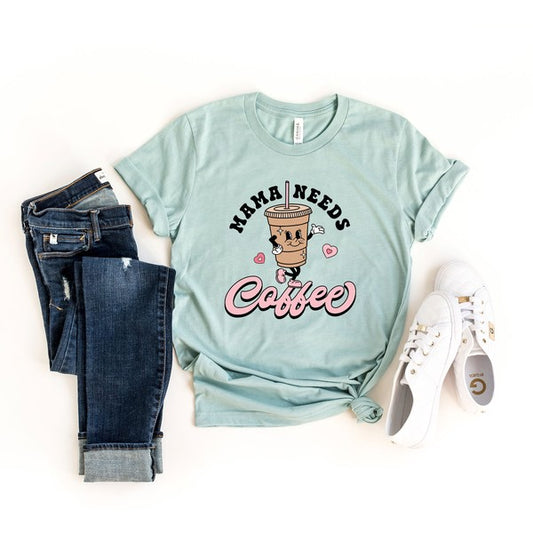 Retro Mama Needs Coffee Graphic Tee