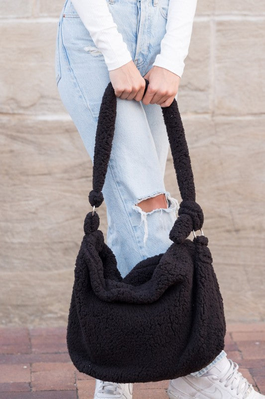 Brindy Boucle Sherpa Messenger Bag