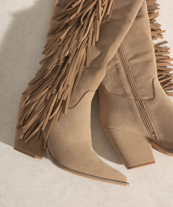 Serene Knee High Fringe Boots