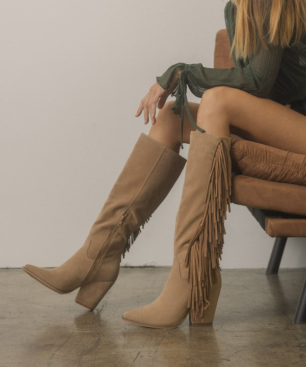 Serene Knee High Fringe Boots