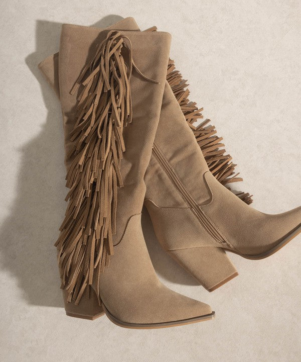 Serene Knee High Fringe Boots