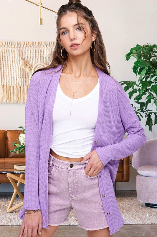 Lulu Waffle Cardigan