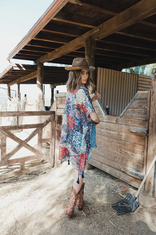 Kady Floral Print Kimono