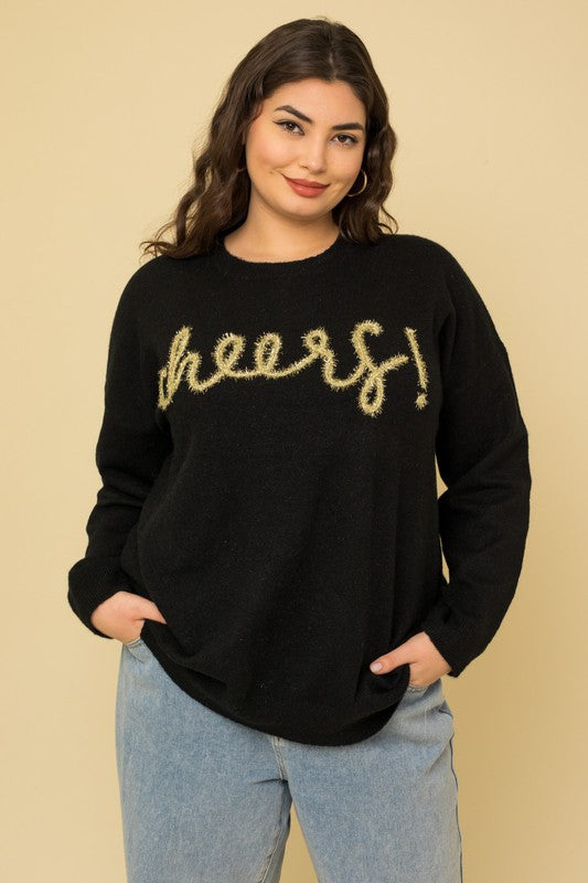 Cheers Pullover Sweater Plus