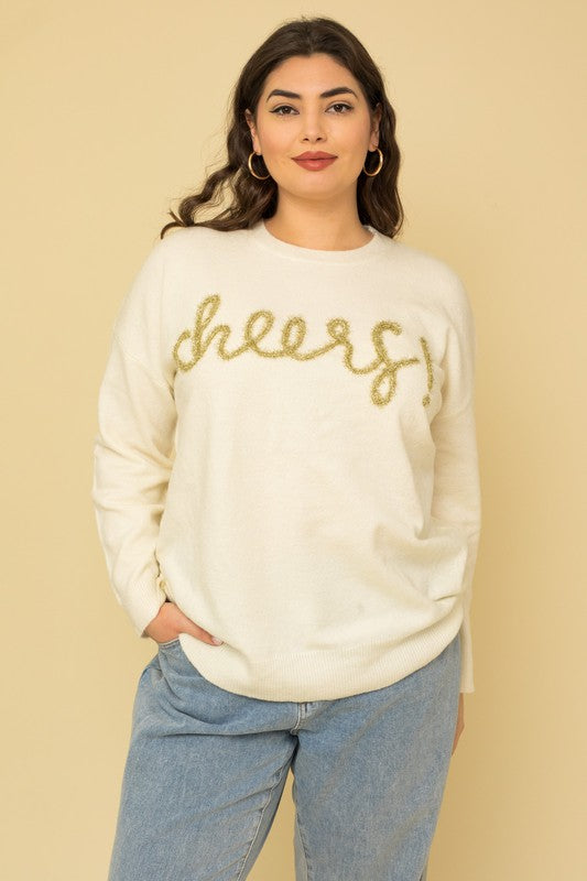 Cheers Pullover Sweater Plus