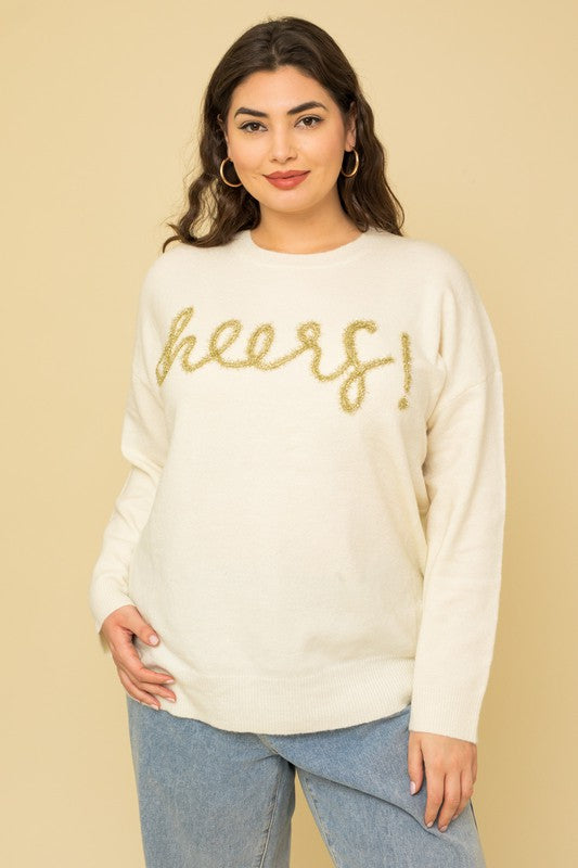 Cheers Pullover Sweater Plus