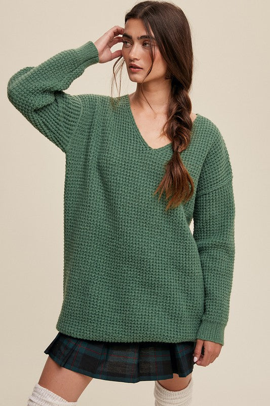 Delia Ribbed Knit Sweater