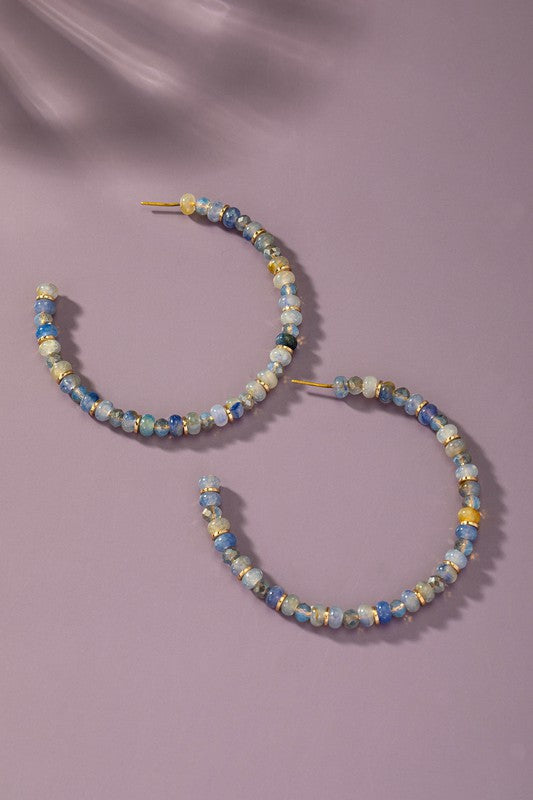 Ariah Semi Precious Stone Hoop Earrings