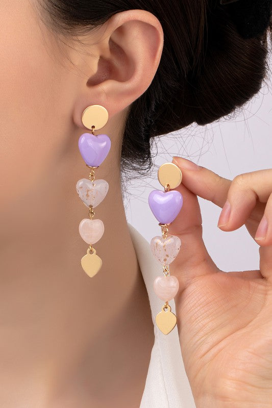 Leah Heart Drop Earrings